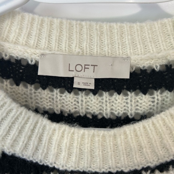 LOFT Black and White Striped Sweater - Picture 5 of 8